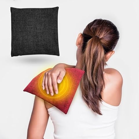 Microwave Heating Pad, Moist Heating pad for Cramps, Muscles, Joints, Back, Neck and Shoulders, Microwave Moist Heat Pad for Pain Relief (Red 9.84IN * 9.84IN) Cover