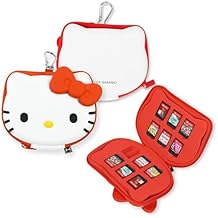 Hamee Hello Kitty Cartridge Case Compatible with Nintendo Switch Games Portable Carrying Zip Case Storage Holder with 12 Slots, Holds 12-36 Games [Carabiner Included]