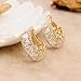 Sonateomber Gold Chunky Hoop Earrings for Women, Trendy Sparkly Cubic Zirconia Rhinestone Crystal Hinged Earings Prom Wedding Accessories Fashion Jewelry Gift