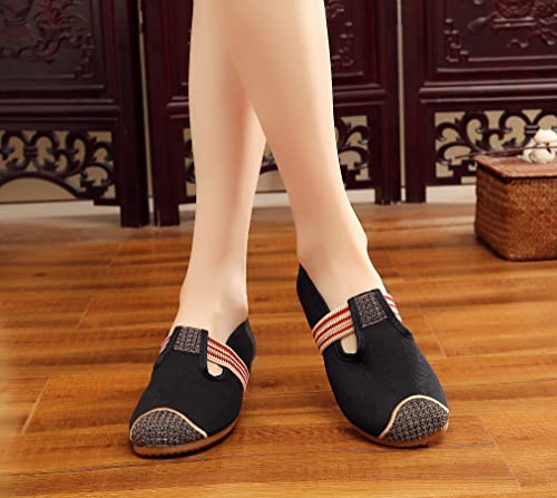 YunPeng Women's Flats Shoes Casual Comfortable Chinese Traditional Round Toe Mary Jane Ballet Loafer Shoes4