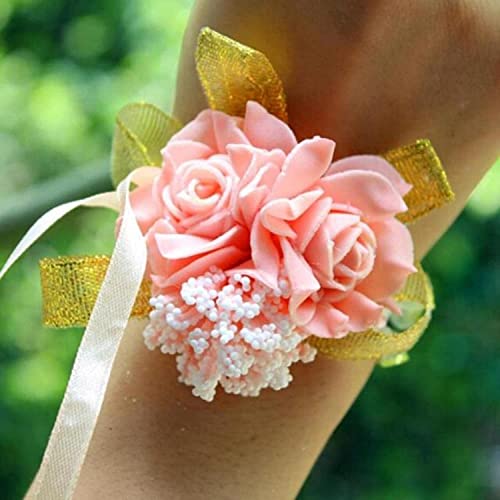 Corsage de poignet de mariée en rose blanche pour demoiselle d'honneur