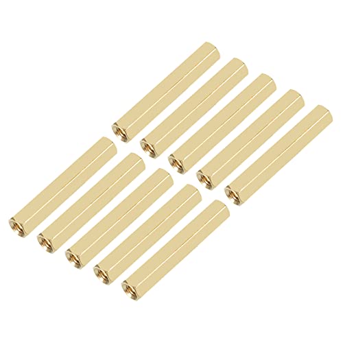 Image of YOKIVE 20 Pcs Brass Hex Straight Spacer, Standoff Spacer with Female Thread | Fixing the Motherboard, Great for Electronics Industries (M3 x 5 x 30mm)