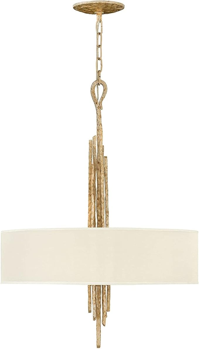 Licht-Erlebnisse Licht-Erlebnisse Elegante hanglamp Palina crème goud 6xE14 Ø61cm verstelbaar modern design hanglamp eettafel woonkamer
