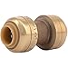 SharkBite U004LFA Push-Fit Straight Coupling, 1/4-Inch, BRASS