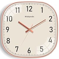Mabpedo Small Wall Clock, 8 Inch Silent Non Ticking Battery Operated Clock, Square Analog 2