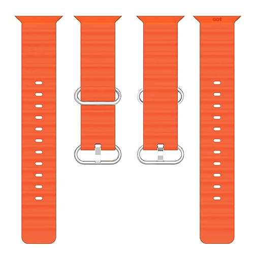 Image of ACM Watch Strap Slide 42mm 44mm 45mm 46mm 49mm Silicone Smart Belt Compatible with Boat Wave Elevate Smartwatch Classic Band Orange