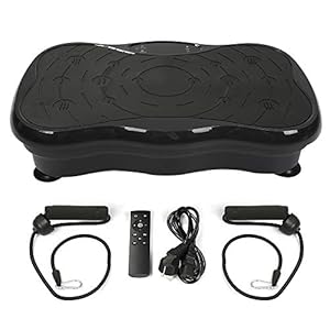 3D-trilplaat met 2 weerstandsbanden, trilplatform 5 trilmodi, 95 standen, lcd-display, max. 120 kg, fitnessapparatuur voor thuis (zwart)