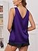 Mawor Summer Silk Tops for Women 2026 Dress Shirts Fashion Blouse Caimisoles Elegant Fancy Tanks Clothing Purple XXL