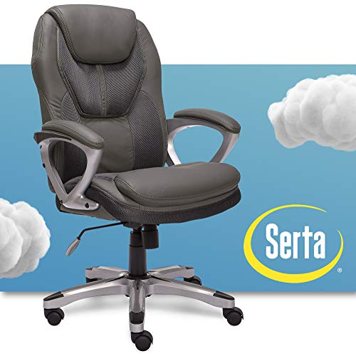 Serta Executive Office Padded Arms Adjustable Ergonomic Gaming Desk Chair with Lumbar Support