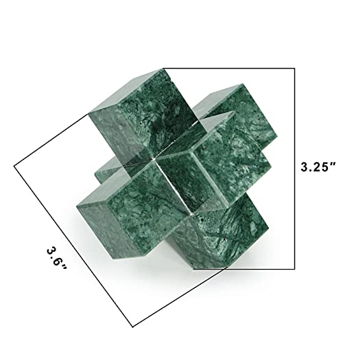 Dreamseden Geometric Sculpture, Small Green Marble Decorative Ornaments Modern Home Decor Accent Paperweight #TOP3