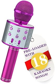 Wowstar Karaoke Bluetooth Microphone for Kids, Handheld Wireless Microphones with Famous Song Mic for Boys and Girls Kids Microphone Speaker Karaoke Machine Birthday Party KTV Xmas Gifts (Purple)
