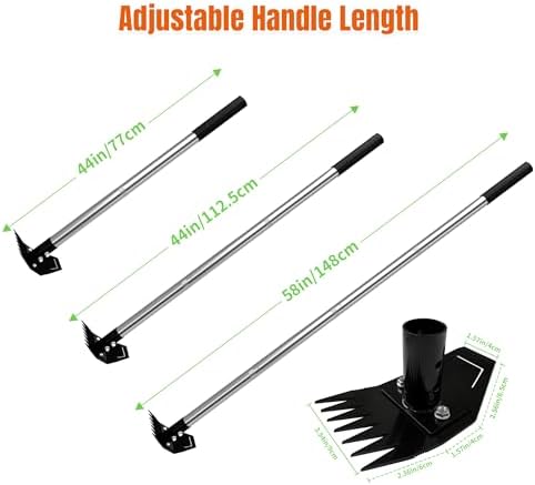 ATLRGISL Weed Puller Tool with Long Handle, Manual Weed Remover Tool, 2 in 1 Weed Rake&Grabber and Garden Hoe, Dandelion Gardenia Heavy Duty Uprooting Tool for Yard, Lawn and Garden, 58Inch - 5