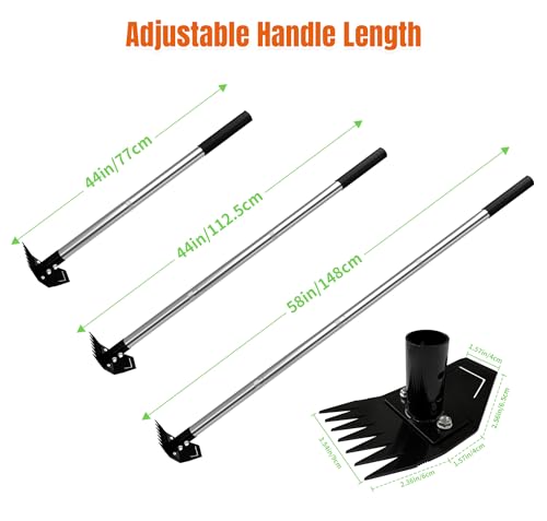 ATLRGISL Weed Puller Tool with Long Handle, Manual Weed Remover Tool, 2 in 1 Weed Rake&Grabber and Garden Hoe, Dandelion Gardenia Heavy Duty Uprooting Tool for Yard, Lawn and Garden, 58Inch — view 6