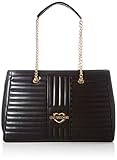 DEKORATION. Das goldene Lettering-Logo auf der Vorderseite veredelt die Tasche und verleiht dem unvergleichlichen Hauch von Love Moschino