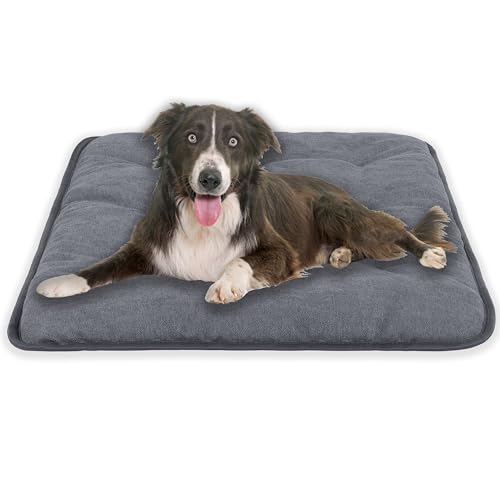 MyBestBuddy Hundekissen Pik grau 80x60 cm L, allergikerfreundlich (100% Polyester), rutschfest - 40°C waschbar mit flauschigem Stoffbezug - Hundematte BZW. Hundebett für mittelgroße Hunde, 80 x 60 cm