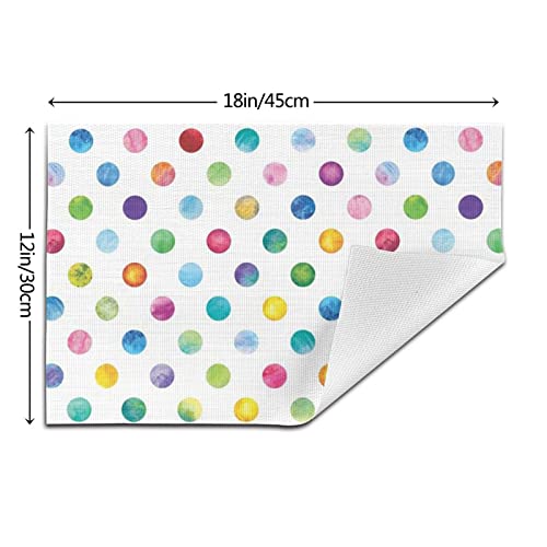 Blue Polka Dot Pattern Pvc Placemat, Non-Slip Heat Resistant Table Mat, Washable Woven Vinyl Placemat, Suitable For Kitchen Table #TOP2