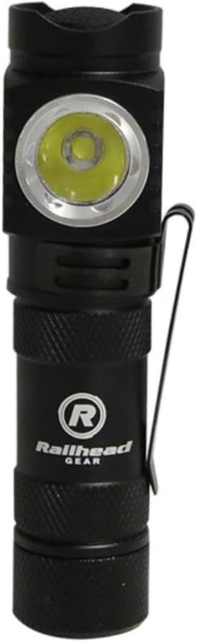 Railhead Gear Right Angle Flashlight, Magnetic LED Work Light Headlamp, Compact Aluminum Body, 150 Lumens, KE-RT85