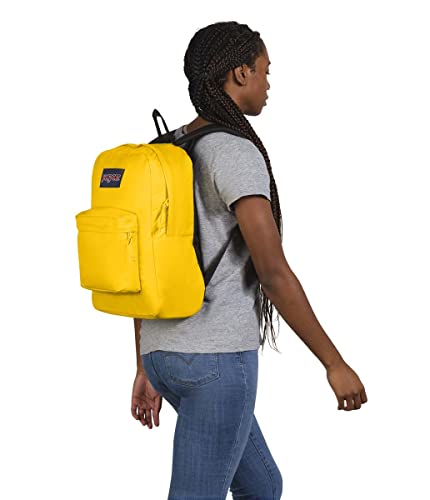 Image of JanSport SuperBreak Backpack - Class, Travel, or Work Bag with Water Bottle Pocket - Lemon