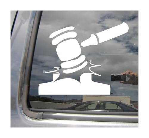 Auction Hammer Auctioneer Gavel - Car Truck Van Moped Helmet Hard Hat Auto Automotive Craft Cup Tumbler Laptop Vinyl Decal Bumper Window Wall Sticker 10728