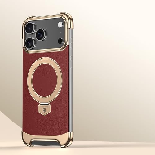 Coque iPhone 17 cuir rouge rigide idéale pour le quotidien et les sorties