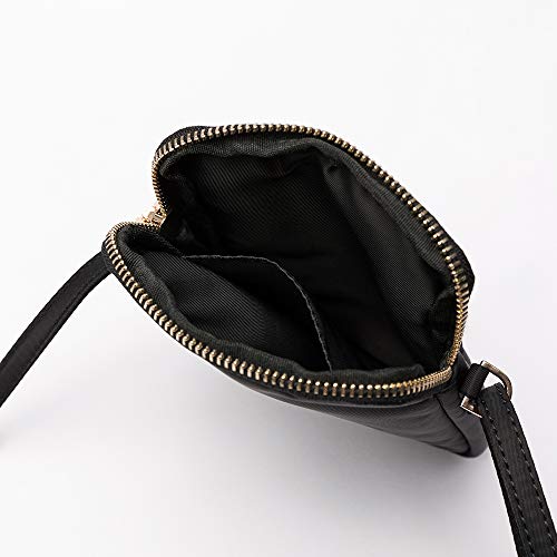 Yonben Small Crossbody Purse Zipper Cell Phone Bag Mini Shoulder Purse Wallet Smart Phone Wallet With Credit Card Solts (Black-Nylon, S) #TOP4