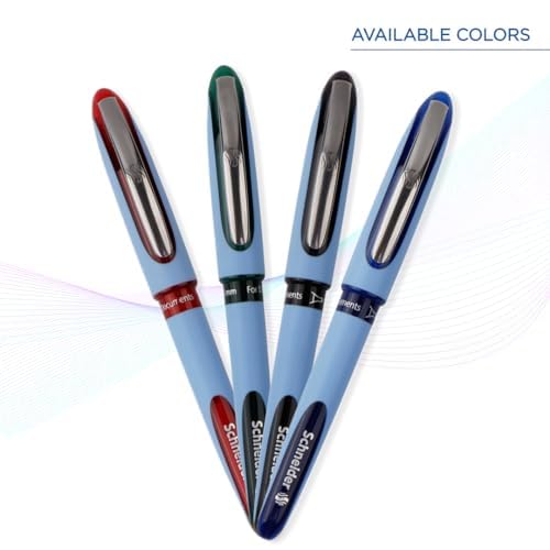 Image of Luxor Schneider, One Hybrid Roller Ball Pen, Pack of 2, 0.3 mm Needle Tip, Ink Colour - Blue, 2500 metres writing length, Cap off Time 2-3 days