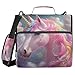 Boccsty Close Up of Pink Unicorn Rainbow Zipper Binder 3 Ring Binders Expanding File Folder Multi-Pocket Zipper Binder Organizer for School Shoulder Strap and Handle