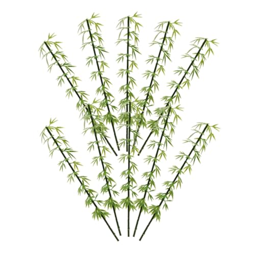 STOBOK 12個 人工竹 人工の竹の植物 ミニ竹の装飾 ジオラマツリー ミニチュアフェイク竹 ミニチュア竹の木 ミニフェイクバンブー ミニチュアの木 竹模型の木 風景竹の木 人工の竹モデルツリー