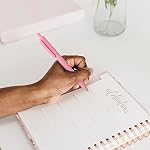 LINFANC Black Gel Pens Fine Point Smooth Writing Pens Bulk, Soft Touch Cute Pens Aesthetic School Supplies, 0.5mm Black Ink Pens for Journaling, Cute Office Supplies for Women Man 10-Count (LF6051)