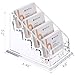 Business Card Holder for Desk, Clear Acrylic Business Cards Stand 4 Slots 4 Tier, Tilt Angle Business Card Display Rack-1 Pack