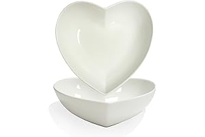 2Pcs Romantic Dinner Set For Two: Heart-Shaped Porcelain Plates And Bowls
