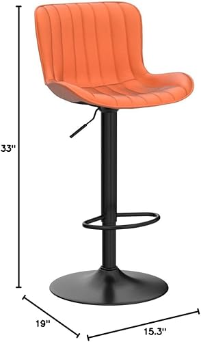 Miniatura 78 de YOUNUOKE Taburetes de bar de altura de mostrador para isla de cocina de 24 pulgadas, de metal, negro, juego de 2 taburetes giratorios ajustables con