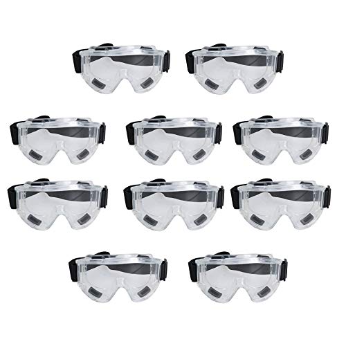 Premium Safety Goggles Glasses Eye Protection Sealed Design Flexible Frame 10pk
