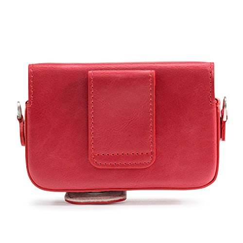 Megagear Leather Camera Case With Strap Compatible With Sony Cyber-Shot Dsc-Rx100 Vii, Zv-1, Dsc-Rx100 Vi, Dsc-Rx100 V, Dsc-Rx100 Iv, Dsc-Rx100 Iii, Dsc-Rx100 Ii - Red #TOP2