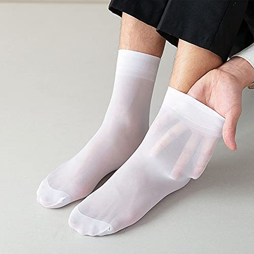 NC 5 Paires Chaussettes habillées Ultra Minces pour Hommes Chaussettes habillées en Coton d'été léger et Respirant Chaussettes en Soie Transparentes pour Hommes Chaussettes habillées – vue 2