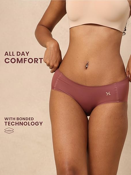 Image of Krvvy Breeze Hipster Underwear for Women | Seamless Mid Waist Panties with Super Stretchable Fabric | Odourless Ventilation | InvisiSoft Edges