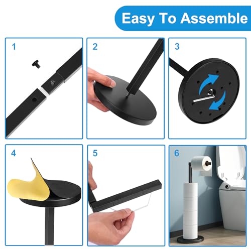 image for Fixwal Toilet Paper Holder Stand, Free Standing Modern Bathroom Holder