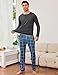 Leversic Schlafanzug Herren Lang mit DREI Knöpfe Baumwolle Langarm Pyjama Set für Männer Winter Nachtwäsche Loungewear Sleepwear, 365-Dunkelgrau, M