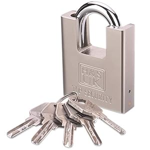 H&S 5 Keys 60mm Heavy Duty Warehouse Container Garage Shed Shutter Padlock Gate Chain Lock