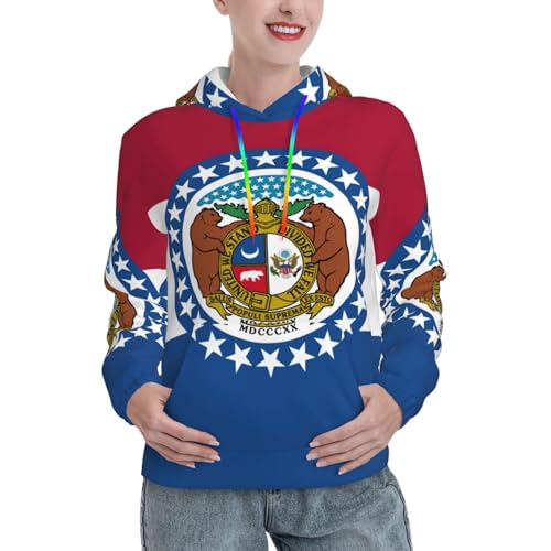 Sweat capuche Missouri femme avec poche kangourou et imprimé durable