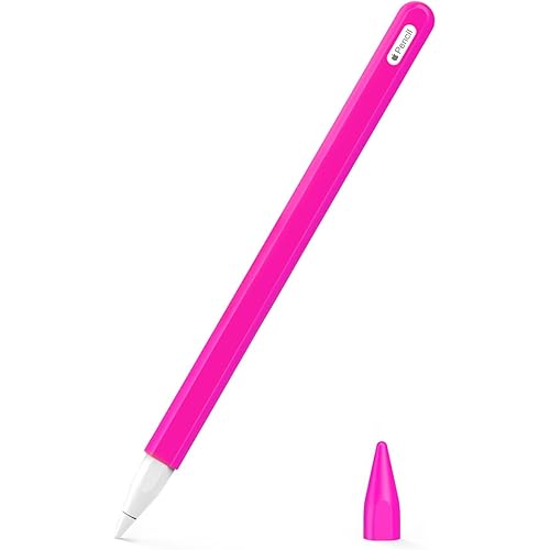 MoKo Pencil Case for Apple Pencil 2nd Generation/Apple Pencil Pro,[2 Pieces] Protective Silicone Apple Pencil 2nd Generation Pencil Holder Sleeve and Protective Nib Cover for Apple Pencil 2,Pitaya Red