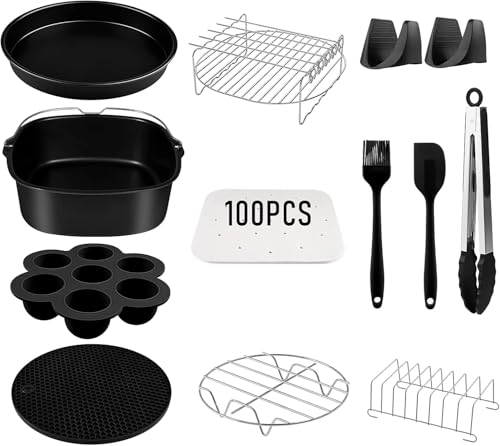 Accessori Friggitrice ad Aria 5,5 Litri Quadrato, Set di 12, XXL, COSORI Philips Innsky Proscenic Cecotec 6,2L