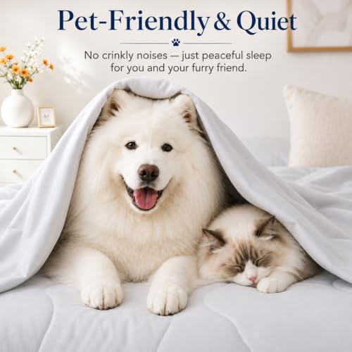 LULLUX Cooling Blanket for Hot Sleepers, Cooling Comforter Queen Size, Grey - image 7