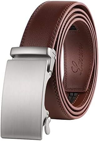 Lavemi Dante Men's Real Leather Ratchet Dress Belt with Automatic  Buckle-Elegant Gift Box(25-0711 Brown leather): Buy Online at Best Price in  UAE