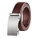 Dante Men's Leather Ratchet Dress Belt with Automatic Buckle, Elegant Gift Box (All Silver Buckle with Brown Leather)