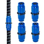 4 Sets Expandable Garden Hose Repair Kit Repair Accessories Dual-Channel Hose Female Male Connectors Compatible with Pocket Hose Fits Expandable Garden Hose 25 50 75 100 FT (4 Pcs Blue)
