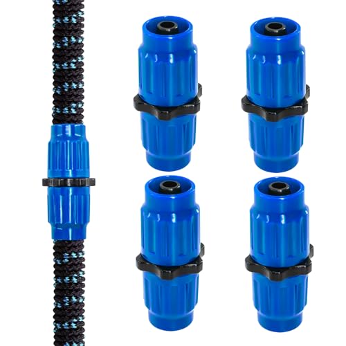 4 Sets Expandable Garden Hose Repair Kit Repair Accessories Dual-Channel Hose Female Male Connectors Compatible with Pocket Hose Fits Expandable Garden Hose 25 50 75 100 FT (4 Pcs Blue)