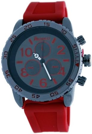 Raynell 'Evens' GunMEtal-Red Faux Chrono Resin Watch #R7505-4GMR