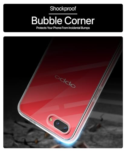 Image of WOW IMAGINE Transparent Crystal Clear Oppo A3s Back Cover Case | Shockproof Soft TPU Case | Cushioned Edges for Ultimate Protection Bumper Case for Oppo A3s - Transparent