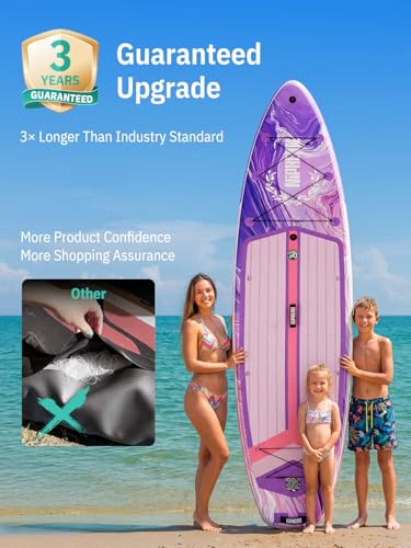 Image of Niphean (Extra Large) Inflatable Paddle Board, SUP for 2+1 People /Family 500lbs Capacity Stand Up Paddle Board with SUP Accessories, StabilTrac Fin Non-Slip Paddleboard for Adults